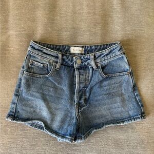 PacSun High Rise Festival Denim Shorts Size 24 | Button Fly Blue Jean Cutoffs
